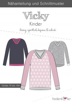 Fadenkäfer Papierschnittmuster Pullover Vicky Kinder